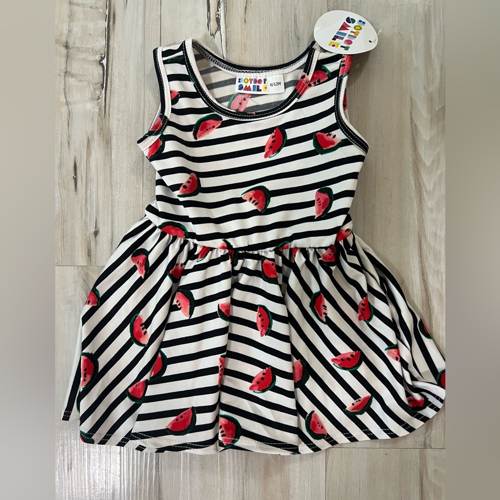 New! Water melon striped dress • 6-12 months • Watermelon Striped Kids Dress